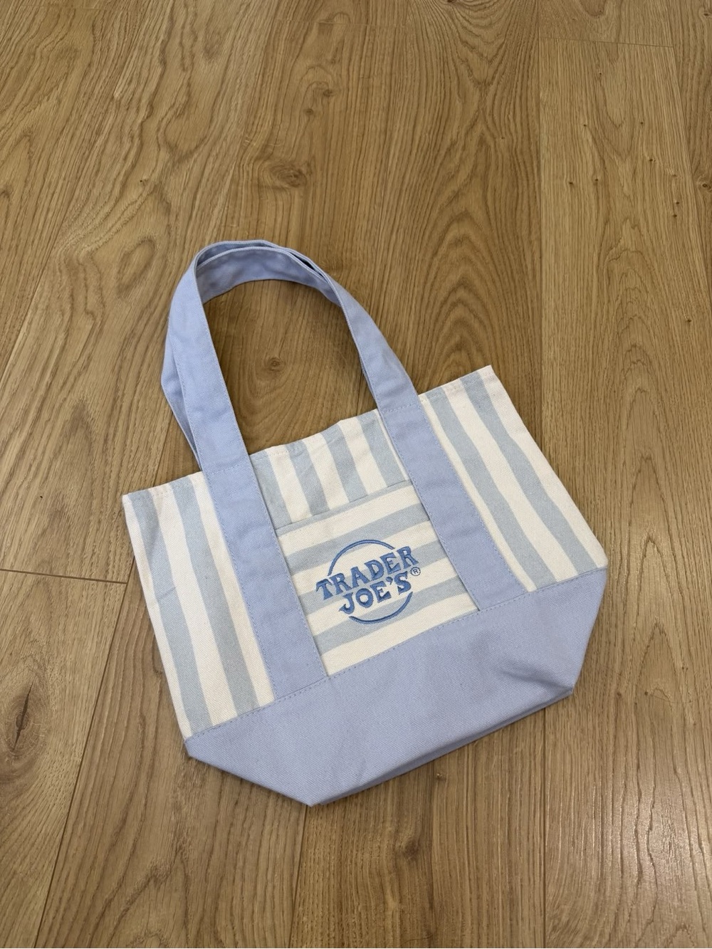 Blue & White Striped Canvas Tote Bag